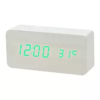 Часы сетевые VST-862-4 зеленые, (корпус белый) температура, USB