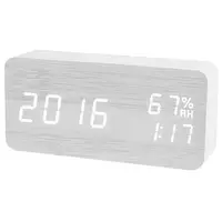 Часы сетевые VST-862S-6 белые, (корпус белый) температура, влажность, USB
