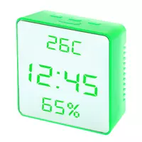 Часы сетевые VST-887Y-4, зеленые, температура, влажность, USB