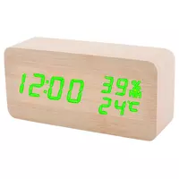 Часы сетевые VST-862S-4 зеленые, (корпус желтый) температура, влажность, USB