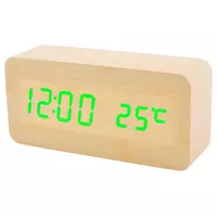 Часы сетевые VST-862-4 зеленые, (корпус желтый) температура, USB