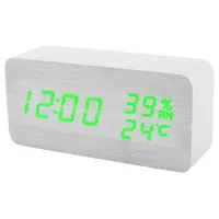Часы сетевые VST-862S-4 зеленые, (корпус белый) температура, влажность, USB